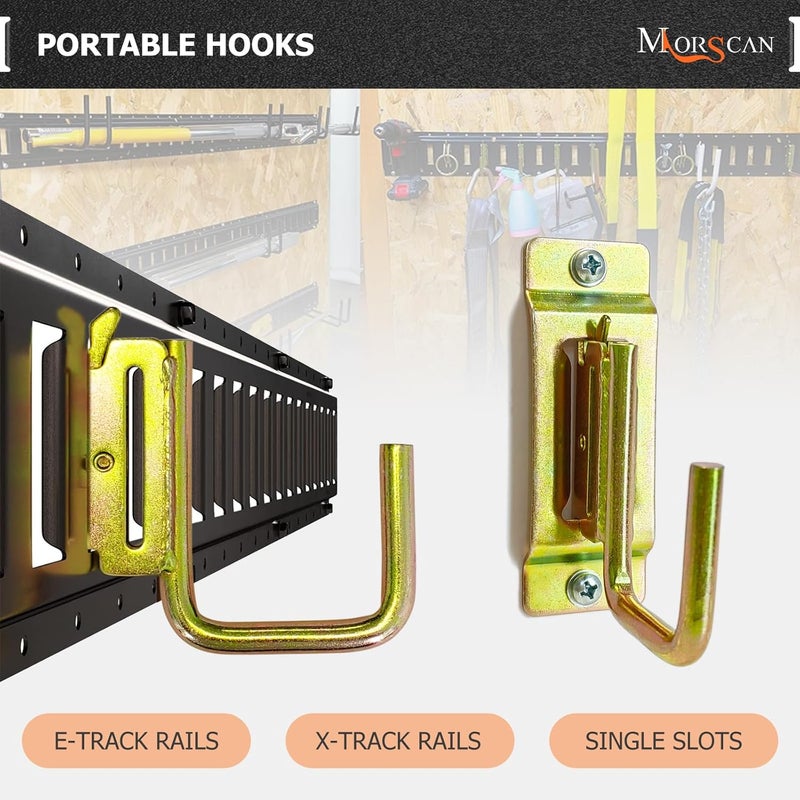 MorScan 6 Pack 2" E Track J Hooks Heavy Duty Galvanized Steel E-Track Tie Down Accessories for Box Truck, Enclosed Trailer, Garage, Vans, Warehouse, Workshop - Image 4